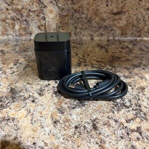 Black USB Wall Charger with Cable